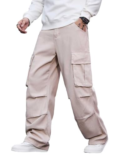 DFGIGT Baggy Denim Cargo Pants for Men...