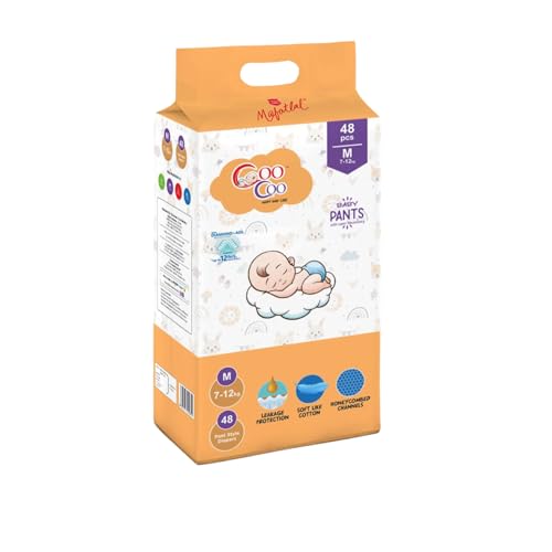 Image of Coo Coo By Mafatlal Extra Dry Baby Pull-Up Premium Diaper Pant, Size M (Medium), 48 Count | 7-12 kg | Up to 12 Hrs Protection | Super Absorbent Core | Soft Elastic Waist | Leak Protection