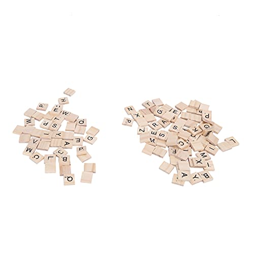 Wood Letter Tiles 100 piezas en madera para manualidades miniatura 6