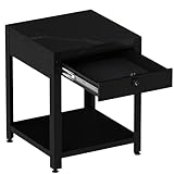 CQSXDA Hidden Gun Compartment Table Furniture with Fingerprint Lock, Modern Storage Drawer Secret Safe Shelf for Living Room and Bedroom Cabinet