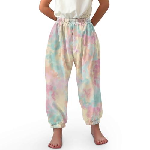 Kids Tie Dye Harem Pants Boys Girls Athletic Joggers for Yoga Dance Play Loose Fit Sweatpants Lightweight M-XL