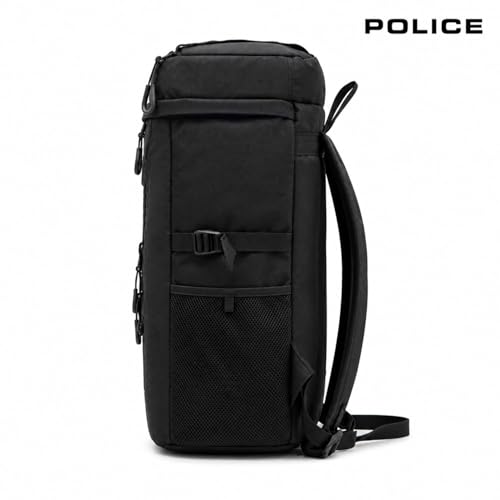 Image of POLICE Premium 30L Duffle Backpack for Men & Women | Spacious Travel Backpack with Multi Utility Compartments | Large Capacity Weekender & Adventure Travel Bag I Black