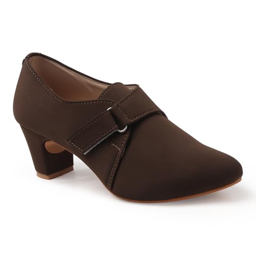 Image of Stylish Comfortable Block Pump Heels Perfect for Winter, Elegant Party Black and Brown Sandals for Womens & Girls