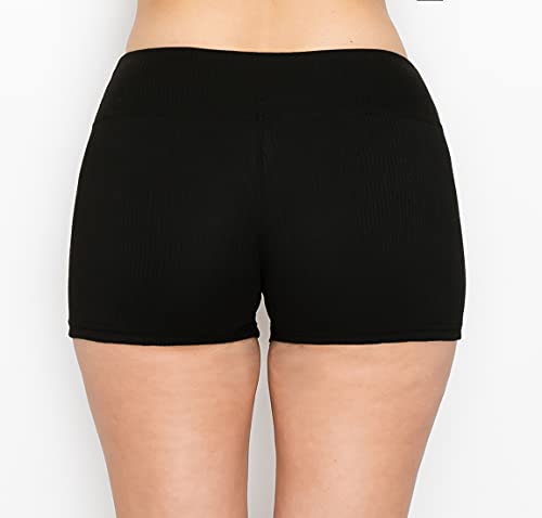 Image of ALWAYS Faux Leather Shorts - High Waist Active Stretch Yoga Short Pants for Women