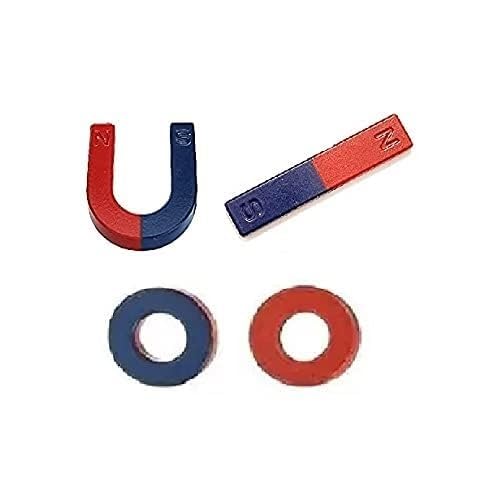 KNAFS® 4-Piece Magnet Game Kit for Kids - Multipurpose Office Magnets (2 Round, 1 Horseshoe, 1 Bar)