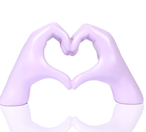 HMASYO Heart Hand Sculpture Music Singer Love Finger Resin Statue, Aesthetic Home Decor for Coffee Table & Bookshelf, Unique Birthday Idea for Girls Sisters Girlfriend Mom Teacher(No Bracelet)