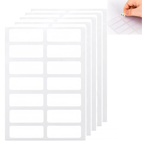 ZQTUMM ラベルシール 名前シール 60シート入り 840枚 日付シール ネーム 大容量 手書き 手書きステッカー 冷凍食品貯蔵ラベル 分類用 紙 防水 耐油性 学用品 保育園用品 教職員用 (5パック)
