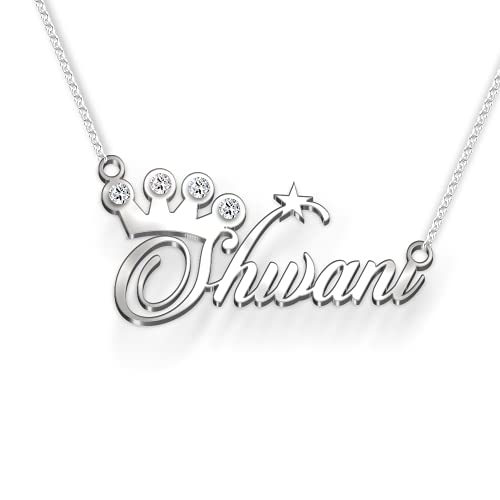 Image of Shivani Cursive Gold & Silver Name Pendant Necklace, Best Jewelry Gift for Girls.