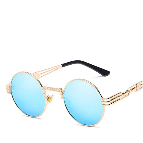 Preisvergleich Produktbild HONGYAN Metall Sonnenbrille Frauen Runde Sonnenbrille Steampunk Brille Der Männlichen Sonnenbrille Uv400