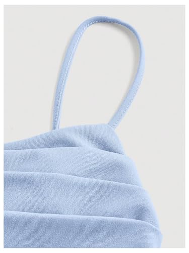 Floerns Girl's Ruched Bust Sleeveless Cami Dress Ruffle Hem Dress3