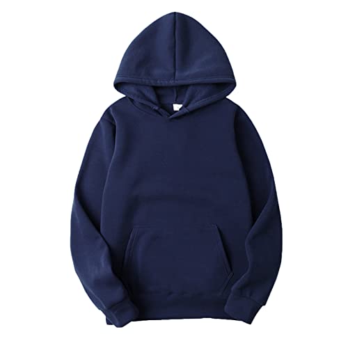 Hularka Men's Basic Long Sleeve Drawstring Hoodie Sweatshirt Casual Solid Color Pullover Tops