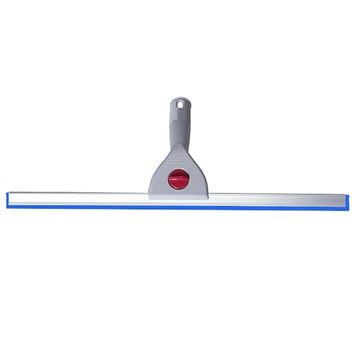 Image of Car Window Cleaning Squeegee 45cm 18 Inch Water Wiper for Bathroom Glass Home Mirror Wall Tiles Silicone Blade Plastic Handle (18IN /45CM, Blue)