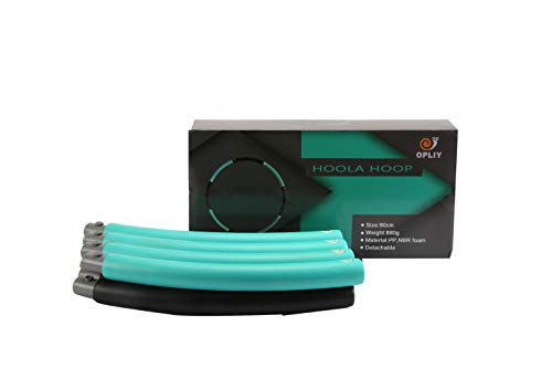OPLIY Weighted Hoola Hoop 2lb with Core Sliders Weight Loss Burning Fat Fitness Dance Workout Hoola Hoops for Adults (Blue)