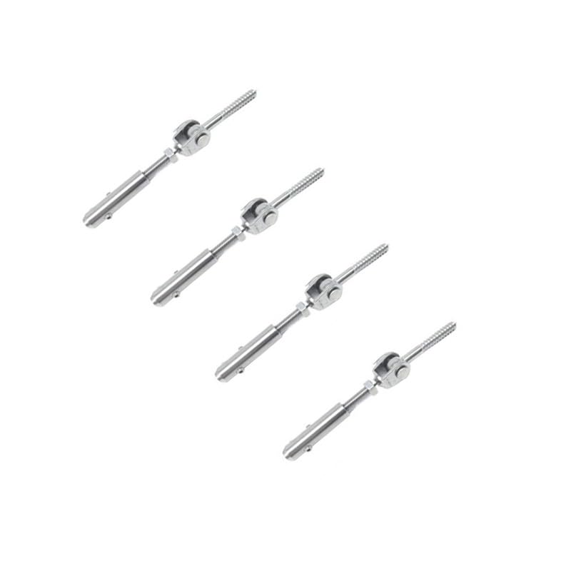 4 pièces Tendeur Cable Inox pour Cable Acier 2mm-8mm, angle réglable à 180°, Terminal pour Fil Inox Métallique Terminal À Vis pour Rampe De Câble D'escalier(3mm)