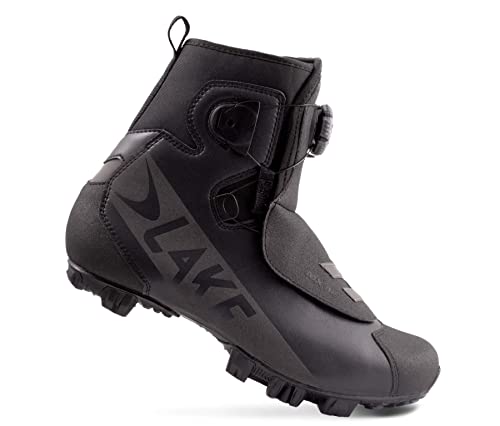 Lake MX146-X Wide Winter Mountain Bike Shoes BLK-BLK-REFLECT 43