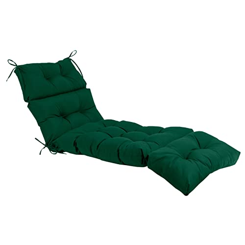 Image of QILLOWAY Outdoor Chaise Lounge Cushion 74x22x4 Inch, Waterproof Weather Resistant Replacement Pad for Patio Pool Furniture, Mallard,Forest Green