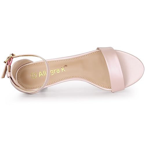Allegra K Women's Ankle Strap Kitten Heel Sandals4