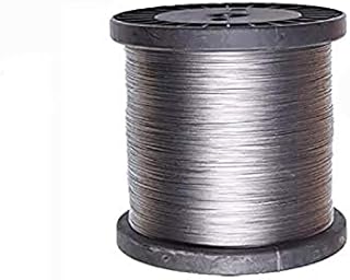 XMRISE 304 Stainless Steel Wire Rope Cable Bare Fishing Line Soft Stranded Rustproof Lifting Clothesline1*7 Structure,Dia0.02 Length328ft