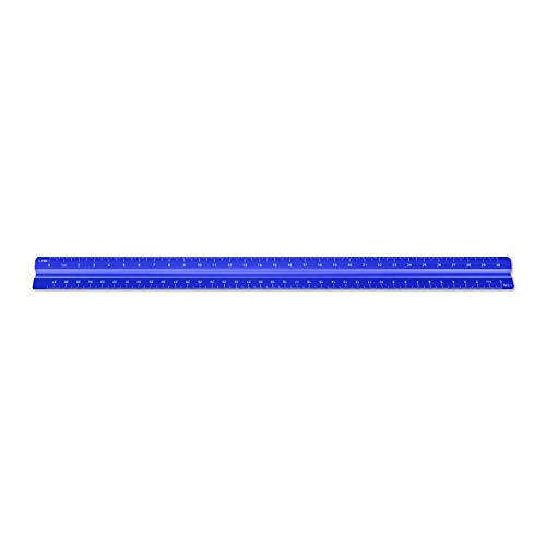 Image of Alumicolor Aluminum Mechanical Metric Solid Drafting Scale, 30 Centimeter, Blue