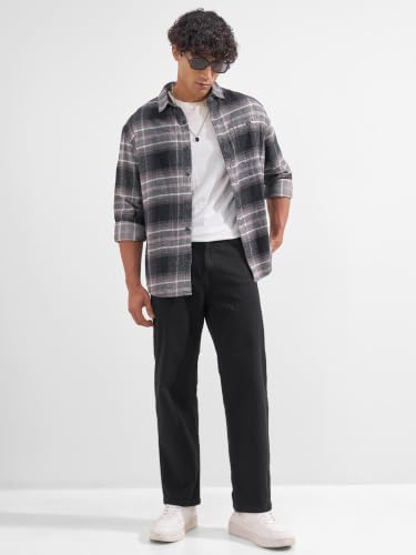 Image of Highlander Men Men's Premium Loose Straight Fit Mid-Rise Cotton Lycra Jeans - Button Closure, Machine Washable, Comfortable All-Day Wear for Casual & Semi-Formal Occasions