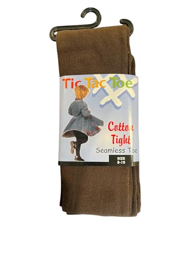 Tic Tac Toe Girls Heavy Cotton Tights Brown
