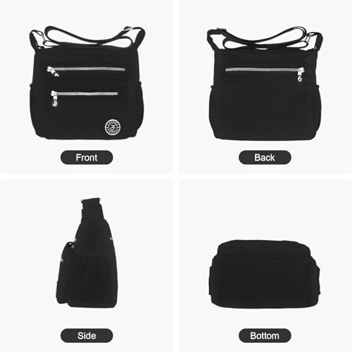 KXF Women's Waterproof Nylon Casual Crossbody Shoulder Messenger Bag Travel Purse Handbag with Multi Pocket2