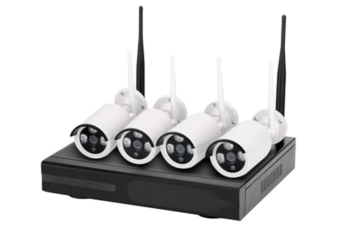Kit 4 Telecamere Videocamere di Sicurezza Wireless Jortan 2MP IP NVR 4 Canali