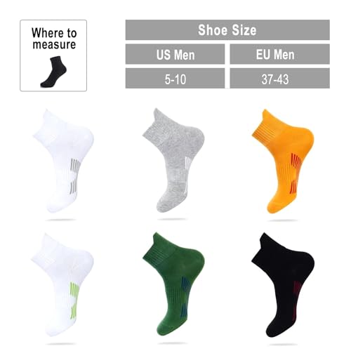 BAYKUORA Calf 100% Cotton Socks for Men,Mid Casual Ankle Socks for Mens,Athletic Towel Sock with Cushion,4 Pairs2