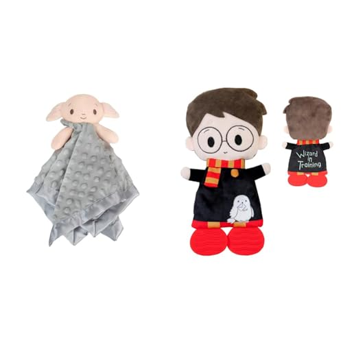 Image of KIDS PREFERRED Harry Potter 12" Dobby Baby Lovey Blanket and 10" Teether Plush Crinkle Toy for Newborn Infants