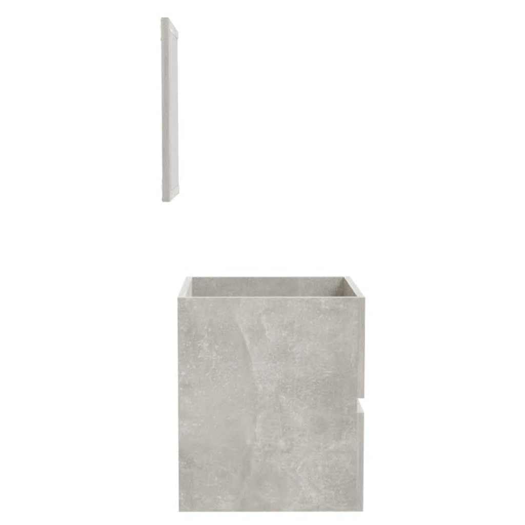 Armario de baño con espejo, color gris hormigón, de madera, para montar en la pared, con cajón para mucho espacio de almacenamiento, armario de almacenamiento para debajo del lavabo para