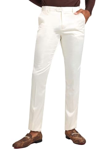 Barabas Men's Solid Color Plain Shiny Chino Dress Pants 3CP02