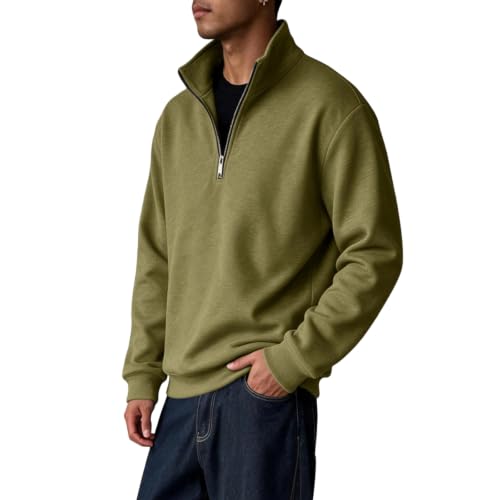 Mens Zip Up Sweatshirt Polo Neck Big and Tall Mockneck Graphic Sweatshirts - image 2