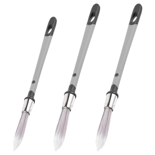 3 Pièces Pinceau Rond, Petits Pinceaux de Peinture pour Murs, Ronds Pointus Pinceau pour Peinture Coins Fenêtres, Armoires, Zones Étroites