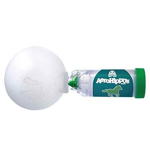 AEROHIPPUS Equine Aerosolkammer mit Flow-Vu IFI Pferde-Inhalator für Atemwegserkrankungen