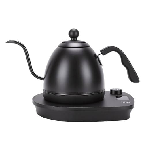 Haofy Hervidor Eléctrico con Cuello de Cisne, 600 Ml, 1000 W, Ebullición Rápida, Acero Inoxidable 304, Control de Temperatura Variable, 40-100 °C, Hervidor para Preparar café, Apartamentos Pequeños,