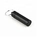 ASIO Glass Vial with Snuff Spoon in Waterproof Aluminum Pill Case | Small Glass Bottle with Keychain Airtight Container Holder for Outdoor Travel (Black)