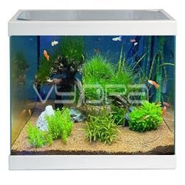 VYDRA PLIKO - Acuario de cristal, 20 litros, 40 x 20 x 25 cm (blanco)