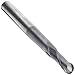 YG-1 EM979 Carbide Ball Nose End Mill, TIALN Multilayer Finish, 30 Deg Helix, 2 Flutes, 7.75" Overall Length, 0.375" Cutting Diameter, 0.625" Shank Diameter