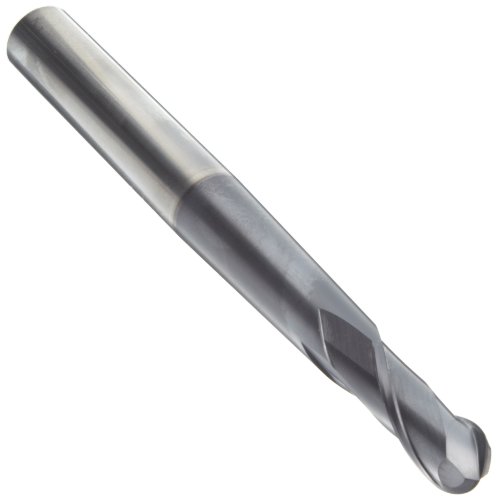 YG-1 EM979 Carbide Ball Nose End Mill, TIALN Multilayer Finish, 30 Deg Helix, 2 Flutes, 7.75