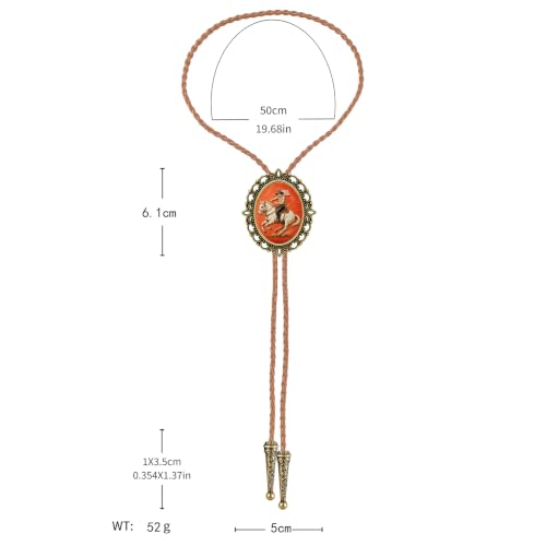 Image of Jeilwiy Bolo Tie for Men Western Cowboy Gothic Bolo Tie Necklace Halloween