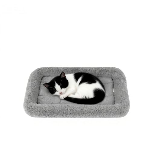 PETLESO Katzenbett Ultraweiche Katzensofa rutschfeste Unterseite Katzenkissen flauschig für Katze/Hasen(Grau), 38CM x 26CM