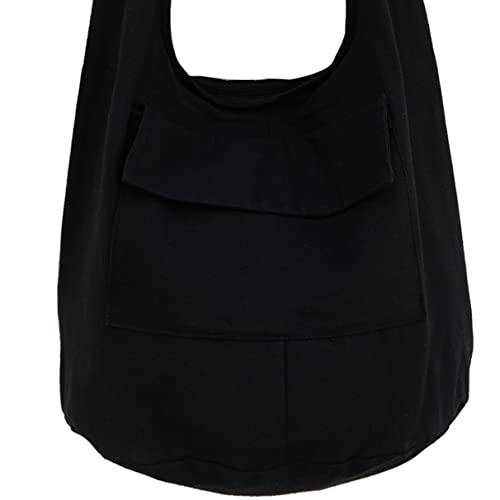 Image of Rare Asian East Hippie Bag Hobo Cotton Sling Cross-body Handmade Bohemian Black Size Medium
