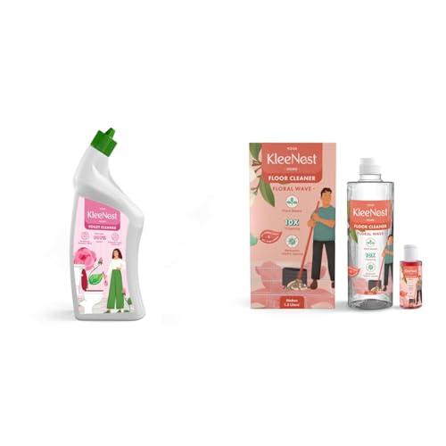 Image of Kleenest Advanced Toilet Cleaner 1 Litre and Floor Cleaner 1.5 litre Floral Wave Combo pack |10x Clean, 99.9% Germ Removal | Long Lasting Freshness