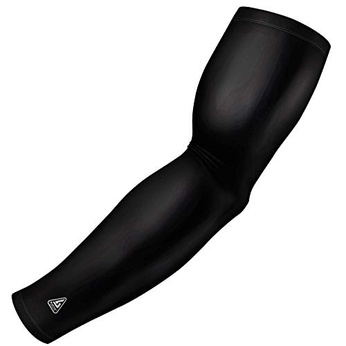Pro-Fit Sports Compression Arm Sleeve | w/Anti-Slip Silicone Band, UV Protection, and Dri-Wick