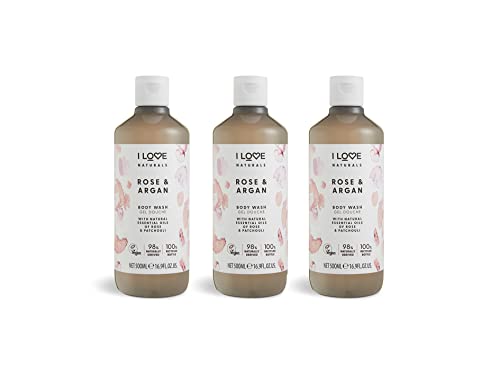 I Love Naturals Rose & Argan Body Wash with Natural Oils of Rose & Patchouli