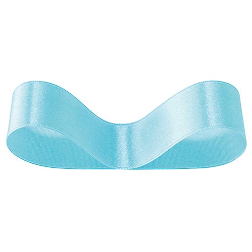 ヘッズ リボン 25㎜幅×20m巻 アクアブルー 1巻 サテン 片面 HEADS 2534R