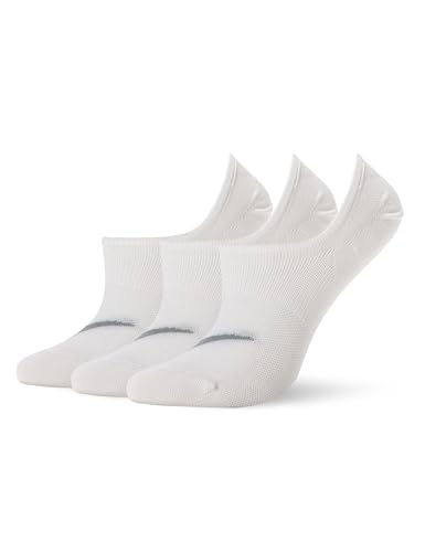 Nike Womens Everyday Plus Lightweight Training Footie Socks (3 Pairs) White/Wolf Grey Small