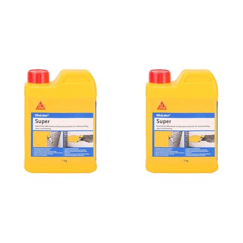 Image of SIKA - Multipurpose repair polymer - SikaLatex Super - Ideal for waterproofing, bonding and repairing - Easy to use - Crack-reducing - 1 kg - White (Pack of 2)