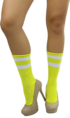 Image of ToBeInStyle Women's Acrylic Ankle Hi With Double Stripe Top Crew Fun Athletic Socks