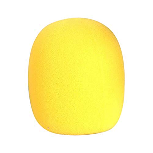 Brussels 1 pieza de espuma gruesa para micrófono, esponja tipo bola, micrófono, filtro de parabrisas para grabación de estudio, sonido en vivo, escenario KTV, amarillo